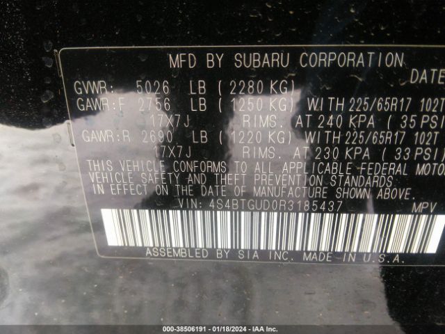 4S4BTGUD0R3185437 Subaru Outback Wilderness