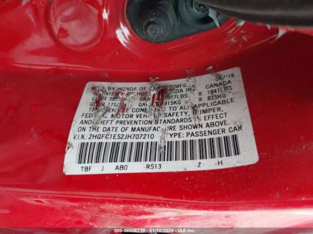 2HGFC1E52JH707210 Honda CIVIC SI