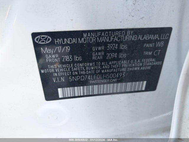 Hyundai ELANTRA SE 2020 5NPD74LF0LH500493 Image 9