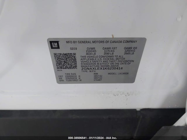 Chevrolet EQUINOX LT 2019 2GNAXLEX1K6230414 Image 9