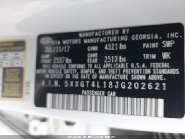 5XXGT4L18JG202621 KIA Optima Lx Turbo