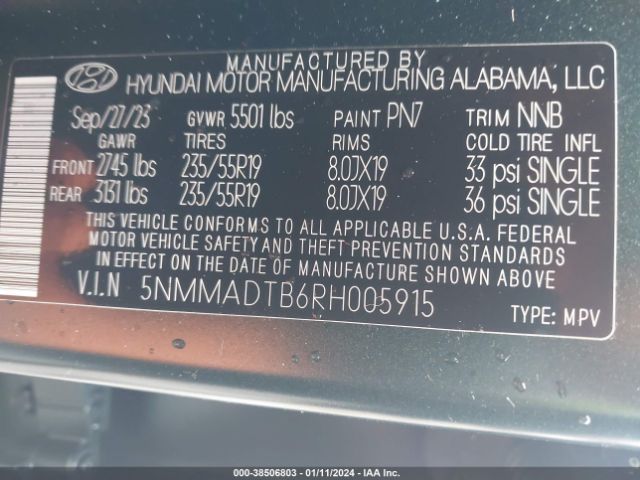 5NMMADTB6RH005915 Genesis Gv70 2.5t Awd