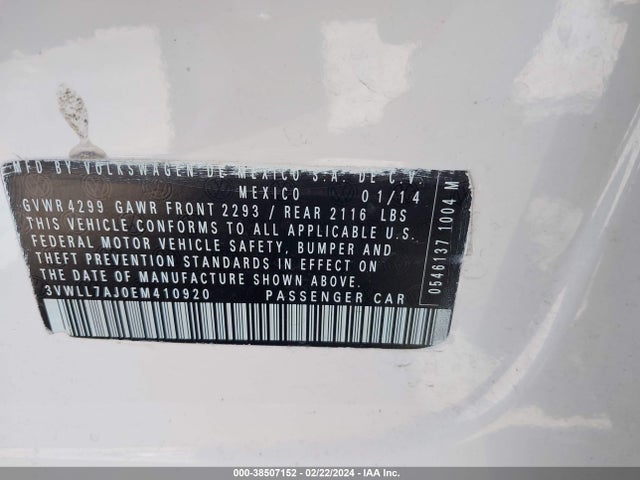 Volkswagen Jetta 2.0l Tdi 2014 3VWLL7AJ0EM410920 Image 9