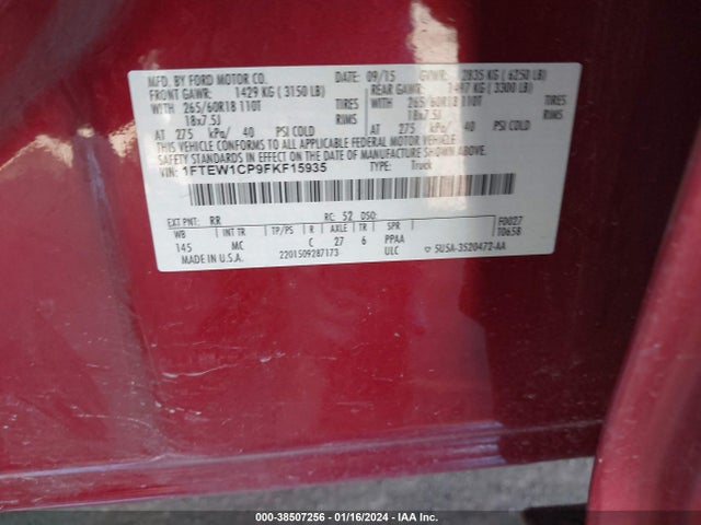 1FTEW1CP9FKF15935 Ford F-150 Xlt