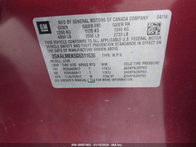 2GKALMEK5G6311636 GMC Terrain Sle-1