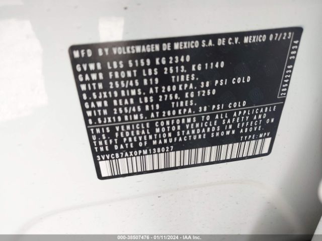 3VVCB7AX0PM138027 Volkswagen Tiguan 2.0t Se R-line Black