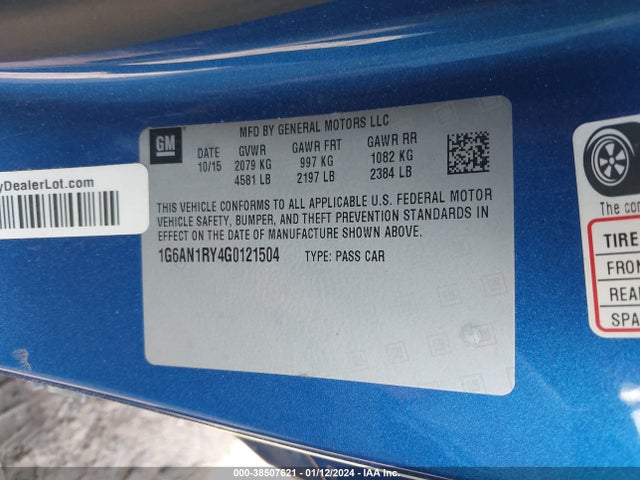 1G6AN1RY4G0121504 Cadillac ATS-V