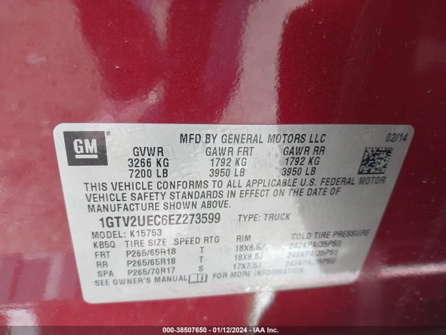 GMC Sierra 1500 Sle 2014 1GTV2UEC6EZ273599 Image 9