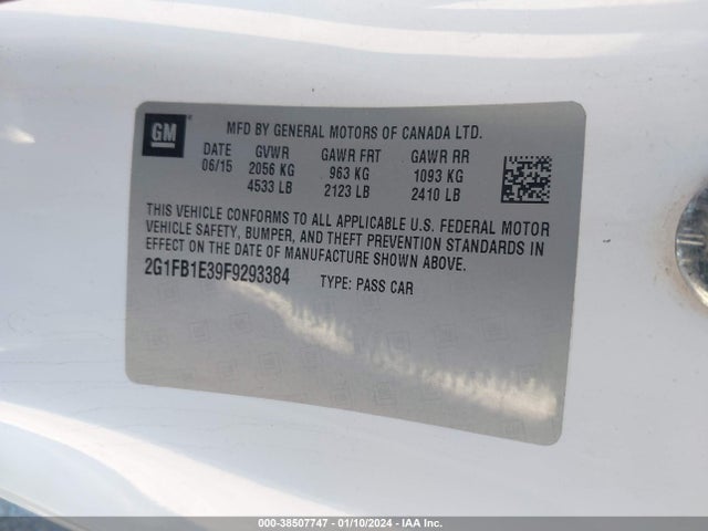 Chevrolet Camaro 2ls 2015 2G1FB1E39F9293384 Image 9