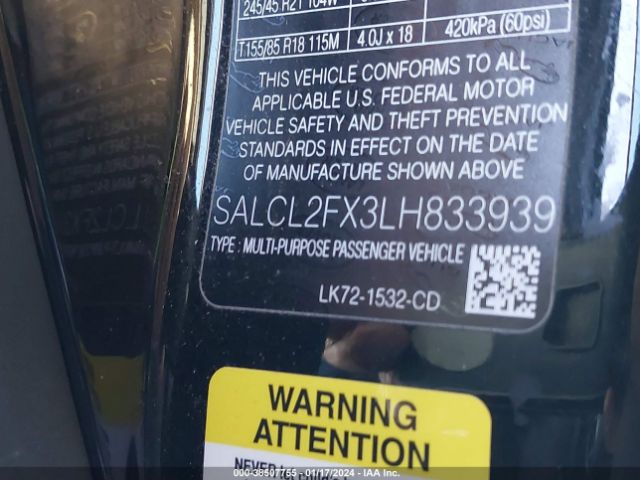 SALCL2FX3LH833939 Land Rover Discovery Sport R-dynamic Se