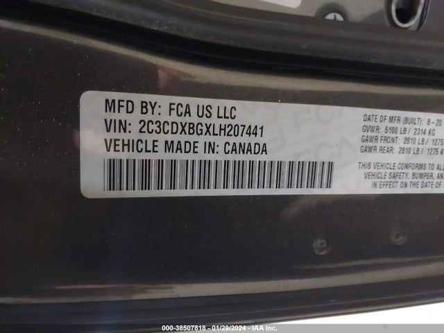 Dodge Charger Sxt Rwd 2020 2C3CDXBGXLH207441 Image 9