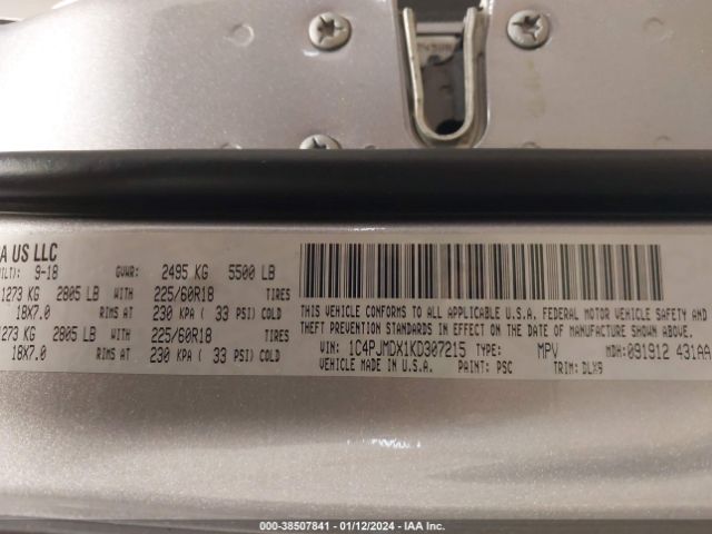 2019 JEEP CHEROKEE 1C4PJMDX1KD307215 Photo 8