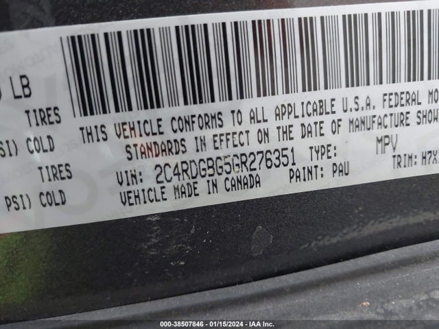Dodge Grand Caravan Se 2016 2C4RDGBG5GR276351 Image 9