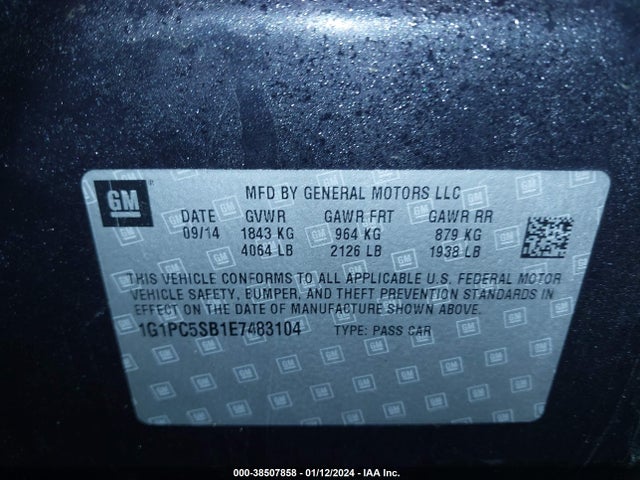 Chevrolet Cruze 1lt Auto 2014 1G1PC5SB1E7483104 Image 9