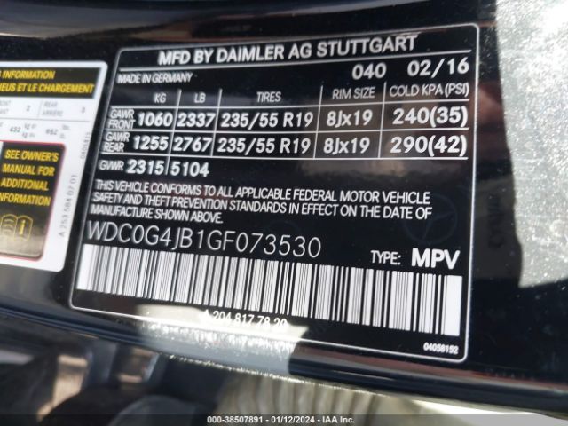 WDC0G4JB1GF073530 Mercedes-Benz GLC 300