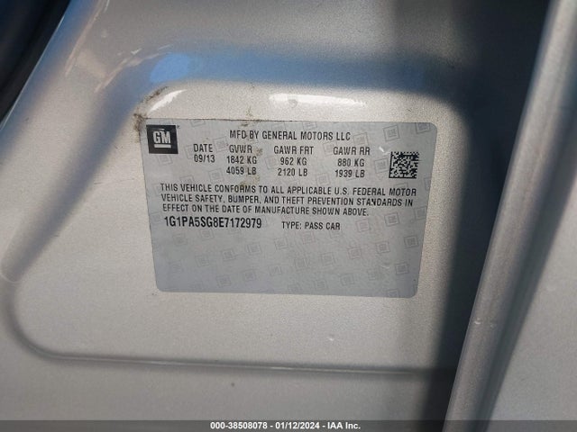 Chevrolet Cruze Ls Auto 2014 1G1PA5SG8E7172979 Image 9