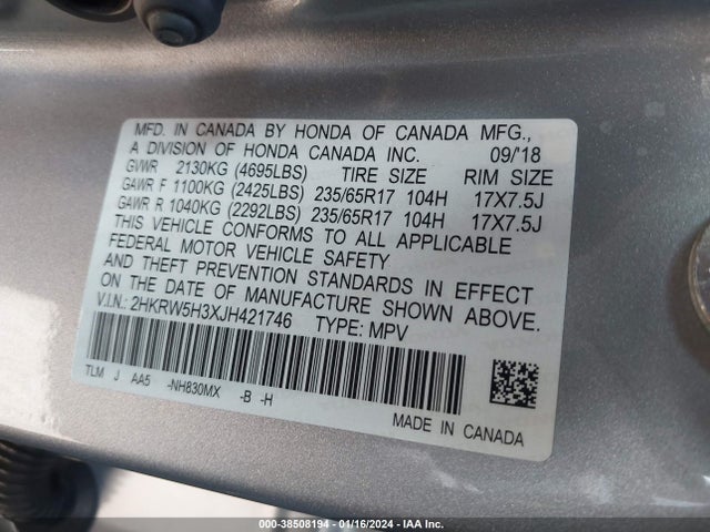 Honda CR-V LX 2018 2HKRW5H3XJH421746 Image 9