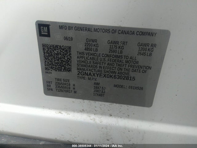 Chevrolet Equinox Premier 2019 2GNAXYEX0K6302815 Image 9