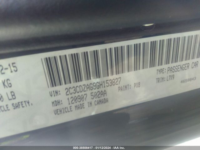 2C3CDZAG9GH153827 Dodge Challenger Sxt