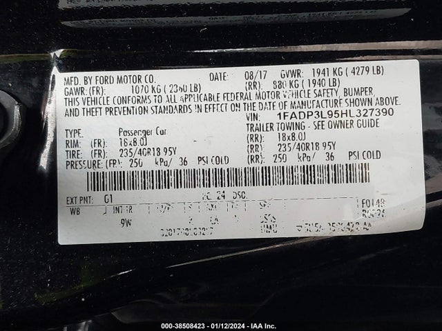 Ford FOCUS ST 2017 1FADP3L95HL327390 Image 9