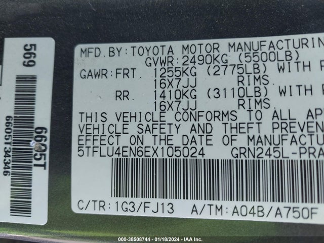 Toyota Tacoma Base V6 2014 5TFLU4EN6EX105024 Image 9