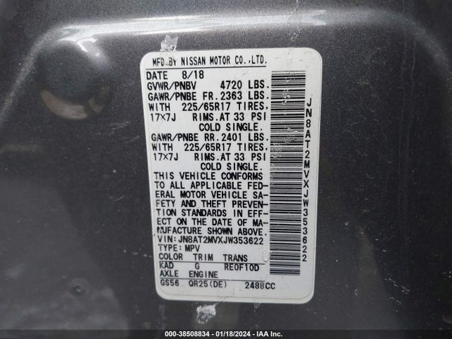 Nissan ROGUE SV 2018 JN8AT2MVXJW353622 Image 9