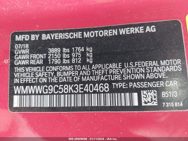 2019 MINI CONVERTIBLE WMWWG9C58K3E40468 Photo 8