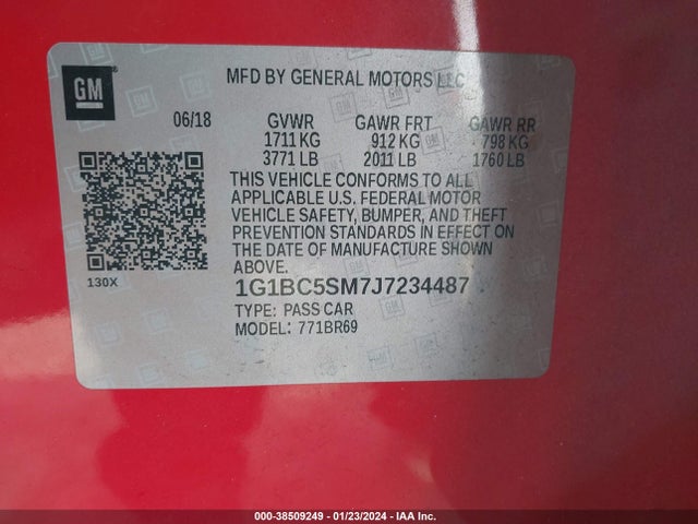 Chevrolet Cruze Ls Auto 2018 1G1BC5SM7J7234487 Image 9