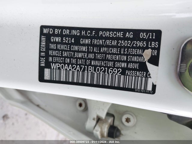 2011 PORSCHE PANAMERA WP0AA2A71BL021692 Photo 8