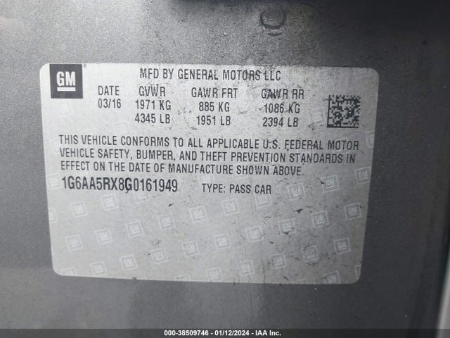 Cadillac Ats Standard 2016 1G6AA5RX8G0161949 Image 9