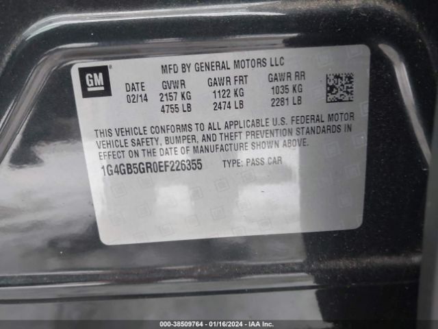 1G4GB5GR0EF226355 Buick Lacrosse Leather Group