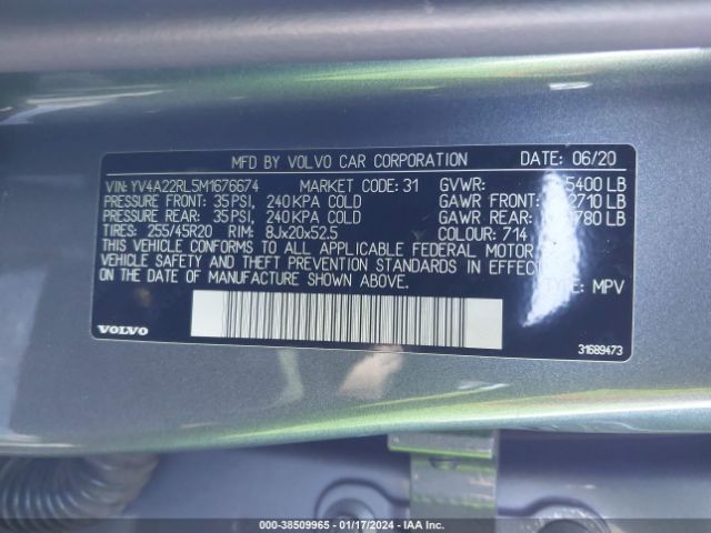 2021 VOLVO XC60 YV4A22RL5M1676674 Photo 8
