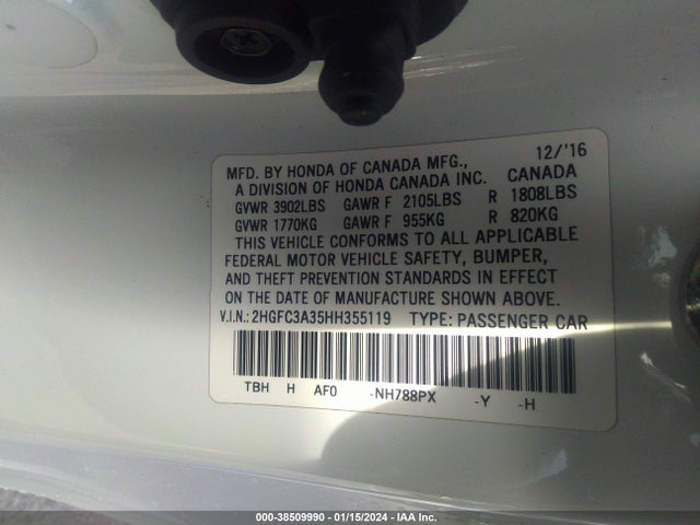 Honda Civic Ex-t 2017 2HGFC3A35HH355119 Image 9