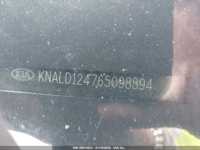 2006 KIA AMANTI VIN: KNALD124765098394