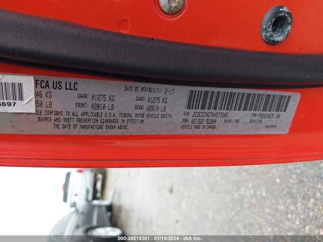 Dodge Challenger Sxt 2017 2C3CDZAG7HH573345 Image 9
