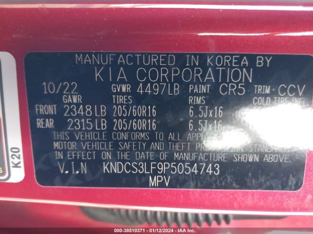 KNDCS3LF9P5054743 KIA Niro Plug-in Hybrid Ex