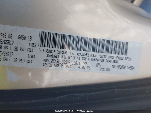 2C4RC1BG5GR113814 Chrysler Town & Country Touring