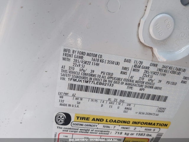 Ford Expedition Platinum Max 2020 1FMJK1MT7LEB02133 Image 9
