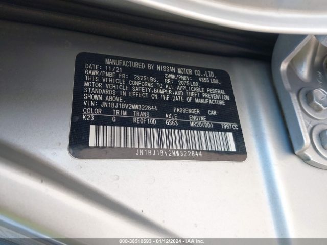 JN1BJ1BV2MW322844 Nissan Rogue Sport Sv Fwd Xtronic Cvt
