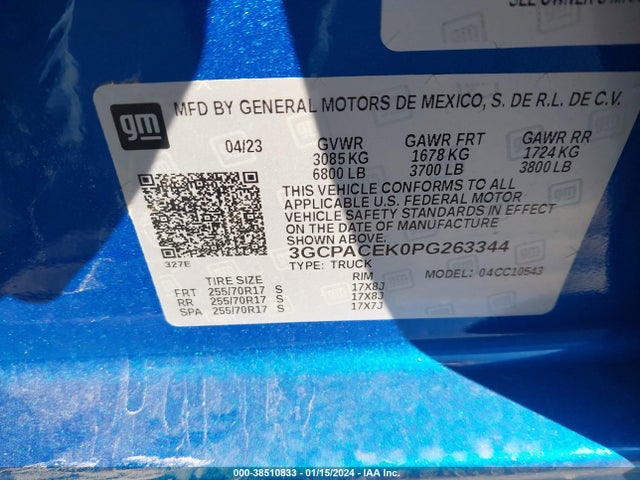 Chevrolet Silverado 1500 2wd  Short Bed Lt 2023 3GCPACEK0PG263344 Image 9