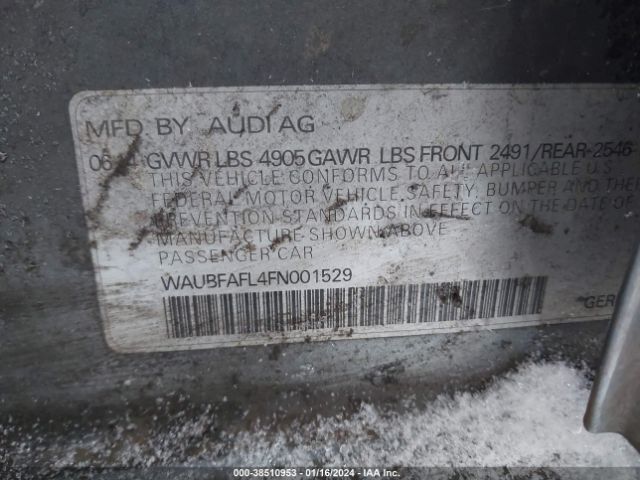 WAUBFAFL4FN001529 Audi A4 2.0t Premium