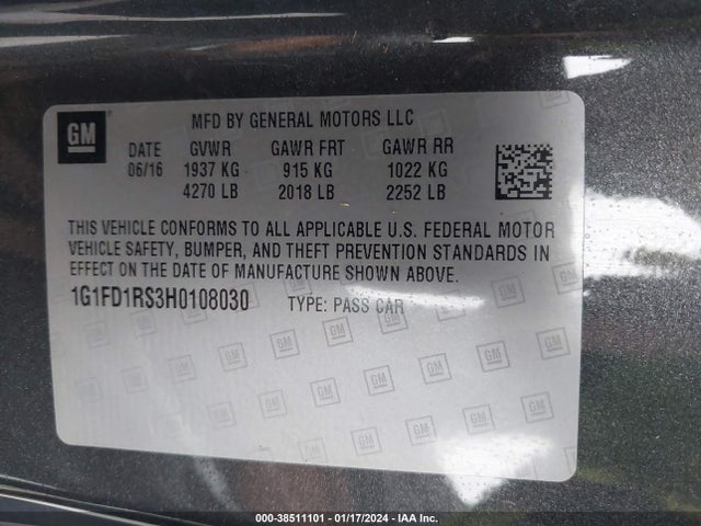 Chevrolet Camaro 2lt 2017 1G1FD1RS3H0108030 Image 9