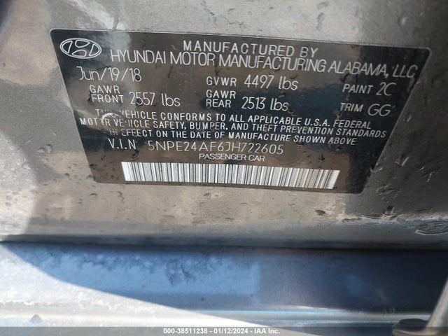 Hyundai SONATA SE 2018 5NPE24AF6JH722605 Image 9