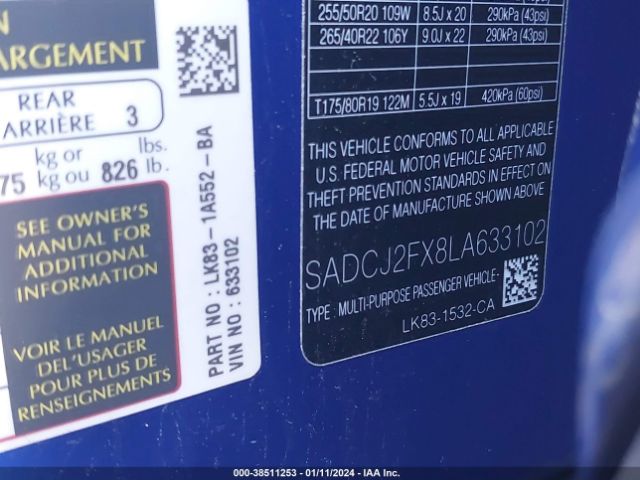 2020 JAGUAR F-PACE SADCJ2FX8LA633102 Photo 8