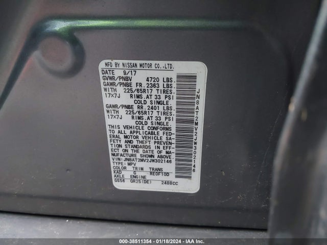 Nissan ROGUE SV 2018 JN8AT2MV2JW302146 Image 9