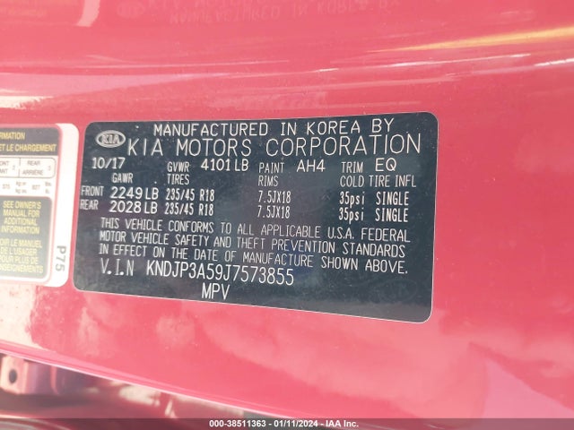 KIA SOUL + 2018 KNDJP3A59J7573855 Image 9