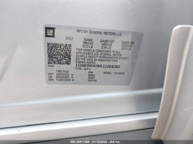 Chevrolet Traverse Premier 2018 1GNERKKW0JJ104385 Image 9