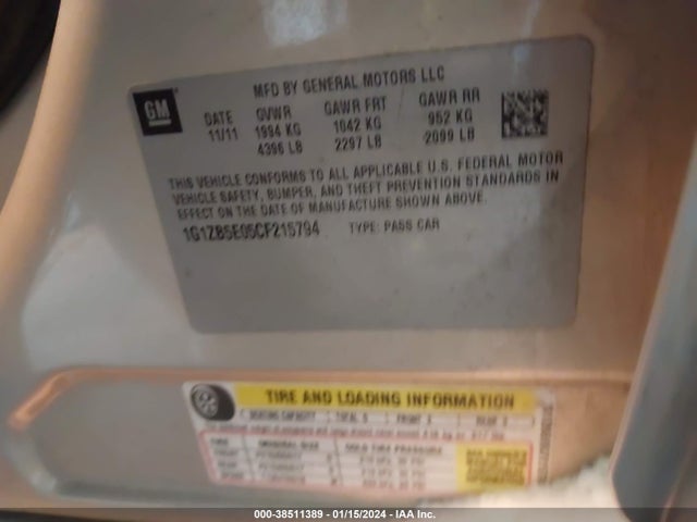2012 CHEVROLET MALIBU LS VIN: 1G1ZB5E05CF215794