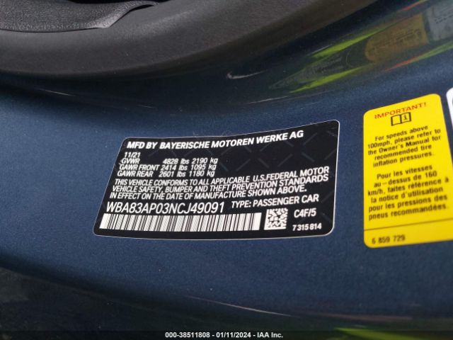 WBA83AP03NCJ49091 BMW M440I