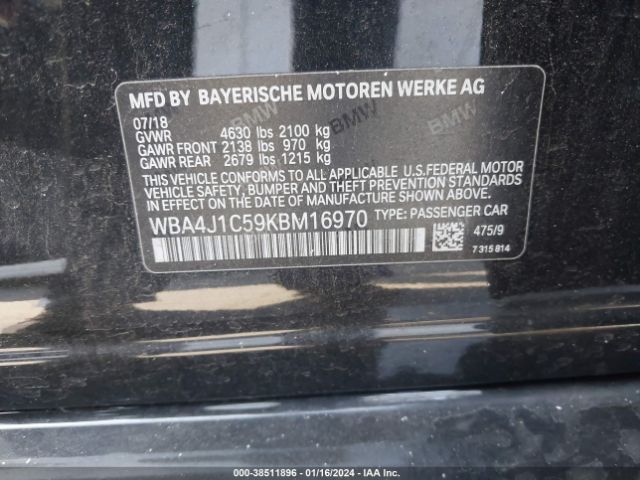 WBA4J1C59KBM16970 BMW 430i Gran Coupe